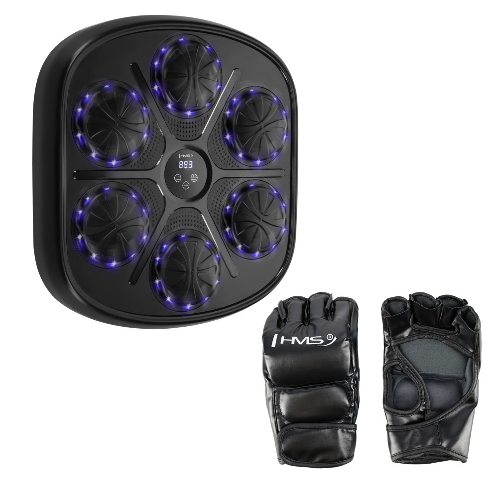 Elektronický boxerský terč HMS TB03 s LED, Bluetooth a rukavicemi (Music Boxing Machine)