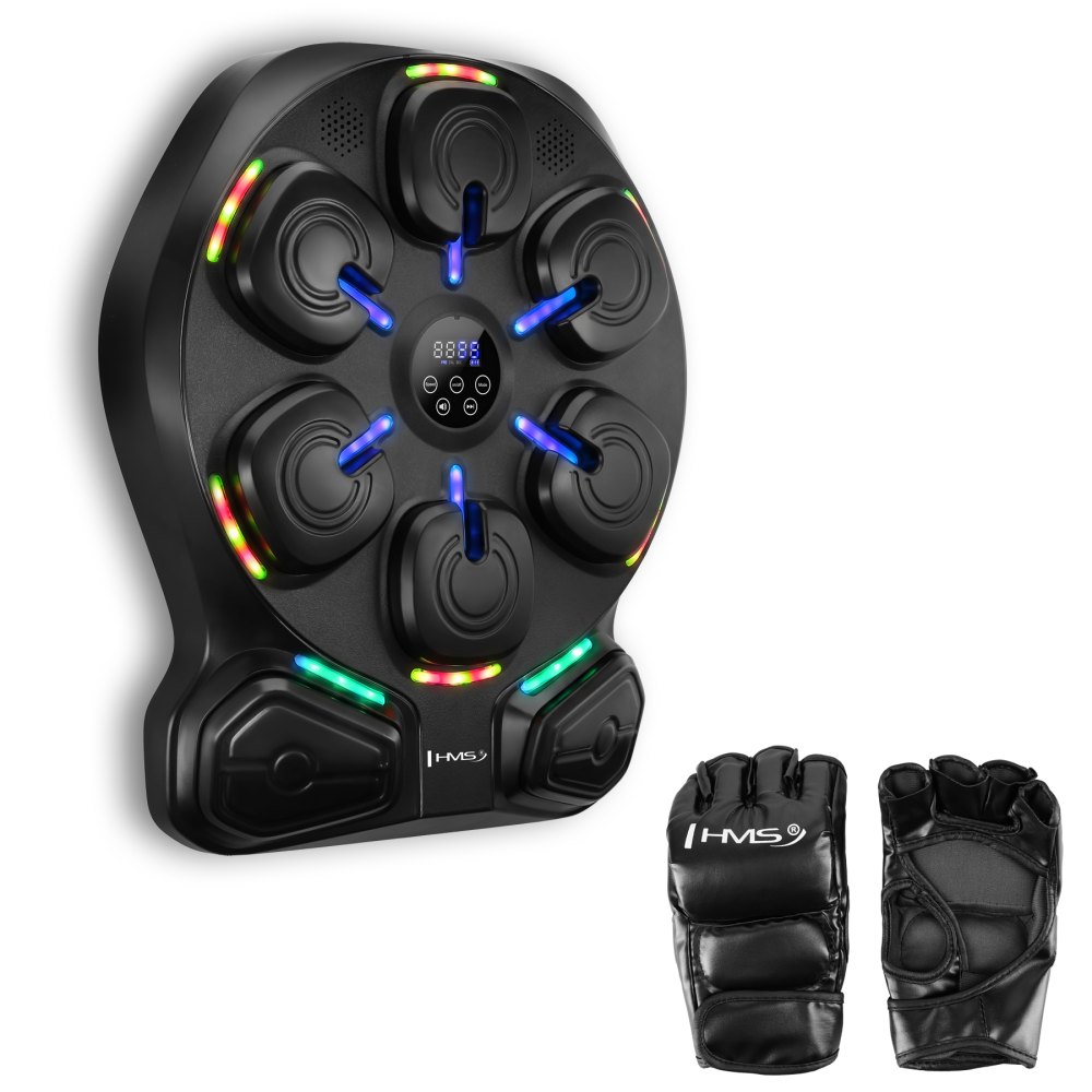 Elektronický boxerský terč HMS TB13 s LED, Bluetooth a rukavicemi (Music Boxing Machine)