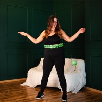 Masážní hula hoop HMS HHW12 plus size se závažím zelená