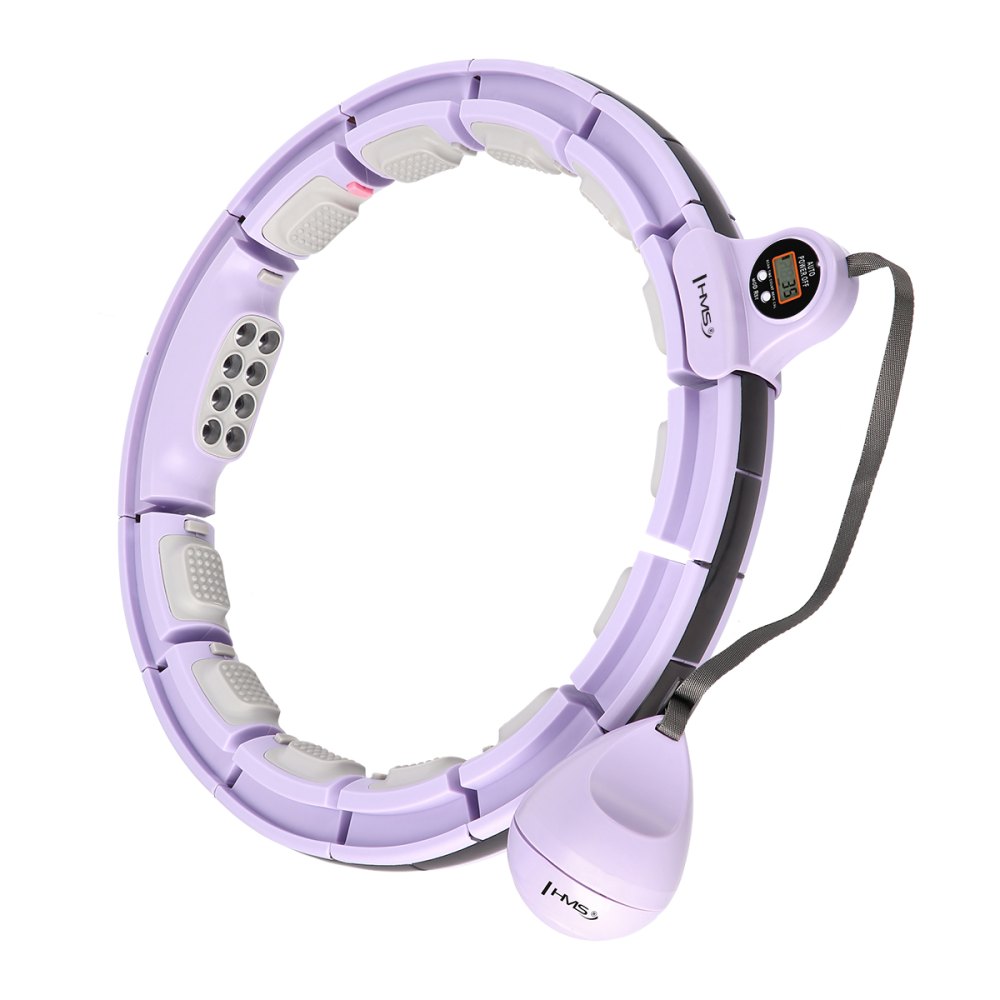 Masážní hula hoop HMS HHM13 se závažím, magnety a počítadlem fialová