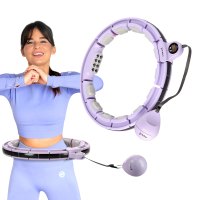 Masážní hula hoop HMS HHM13 se závažím, magnety a počítadlem fialová