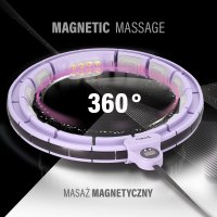 Masážní hula hoop HMS HHM13 se závažím, magnety a počítadlem fialová