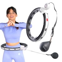 Masážní hula hoop HMS HHM15 se závažím, magnety a počítadlem černá