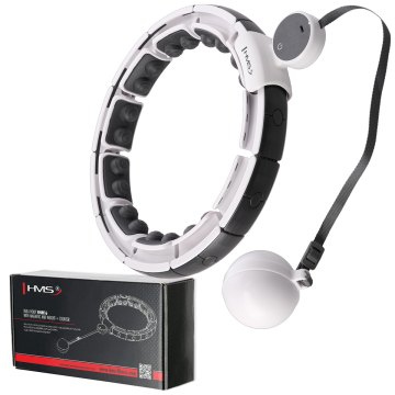 Masážní hula hoop HMS HHM16 se závažím, magnety a počítadlem bílá