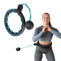 Masážní hula hoop HMS HHM17 se závažím, magnety a počítadlem černá/mátová