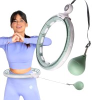 Sada masážní hula hoop HMS HHM15 se závažím, magnety a počítadlem a zeštíhlujícího pásu BR163 zelená