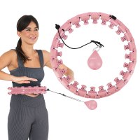 Sada masážní hula hoop HMS HHW01 se závažím a zeštíhlujícího pásu BR163 růžová