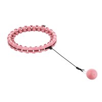 Sada masážní hula hoop HMS HHW01 se závažím a zeštíhlujícího pásu BR163 růžová