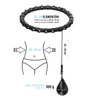 Sada masážní hula hoop HMS HHW02 se závažím a zeštíhlujícího pásu BR163 černá