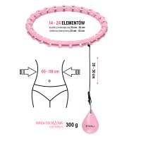 Sada masážní hula hoop HMS HHW02 se závažím a zeštíhlujícího pásu BR163 růžová