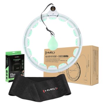 Sada masážní hula hoop HMS HHW06 se závažím a počítadlem a zeštíhlujícího pásu BR163 zelená