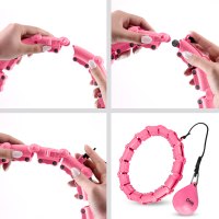 Sada masážní hula hoop ONE Fitness OHA02 se závažím a zeštíhlujícího pásu BR160 růžová