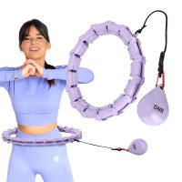 Sada masážní hula hoop ONE Fitness OHA02 se závažím a zeštíhlujícího pásu BR160 fialová