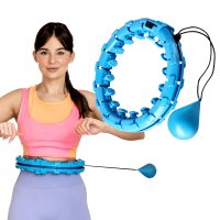 Sada masážní hula hoop ONE Fitness OHA01 se závažím a zeštíhlujícího pásu BR125 modrá