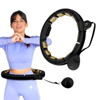 Sada masážní hula hoop HMS HHM13 se závažím, magnety a počítadlem a zeštíhlujícího pásu BR163 černá