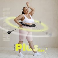 Sada černé masážní Hula Hoop se závažím HMS HHW11 a zeštíhlujícího bederního pásu HMS BR163 PLUS SIZE