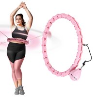 Sada růžové masážní Hula Hoop se závažím HMS HHW11 a zeštíhlujícího bederního pásu HMS BR163 PLUS SIZE