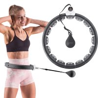 Sada masážní hula hoop HMS HHW06 černá se závažím a počítadlem a zeštíhlujícího pásu BR163 plus size