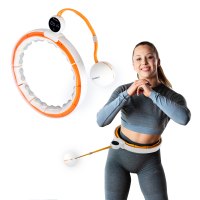 Sada masážní hula hoop se závažím HMS HHM21 a zeštíhlujícího pásu BR1313 bílá/oranžová