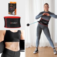 Sada masážní hula hoop se závažím HHM17 a zeštíhlujícího pásu BR163 černá/tyrkysová