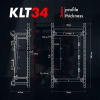 Multifunkční skládací posilovací stojan - Power Rack HMS KLT34 červený