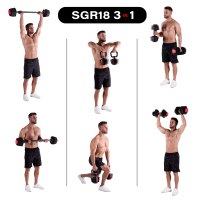 Jednoruční / obouruční variabilní činka HMS SGR18 PRO SET 3v1 40 kg