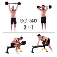 Jednoruční / obouruční variabilní činka HMS SGR40 PRO SET 2v1 40 kg
