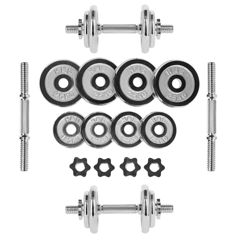 Činkový set v kufru HMS STC-20, chromovaný, 20 kg