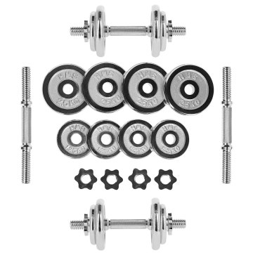 Činkový set v kufru HMS STC-20, chromovaný, 20 kg