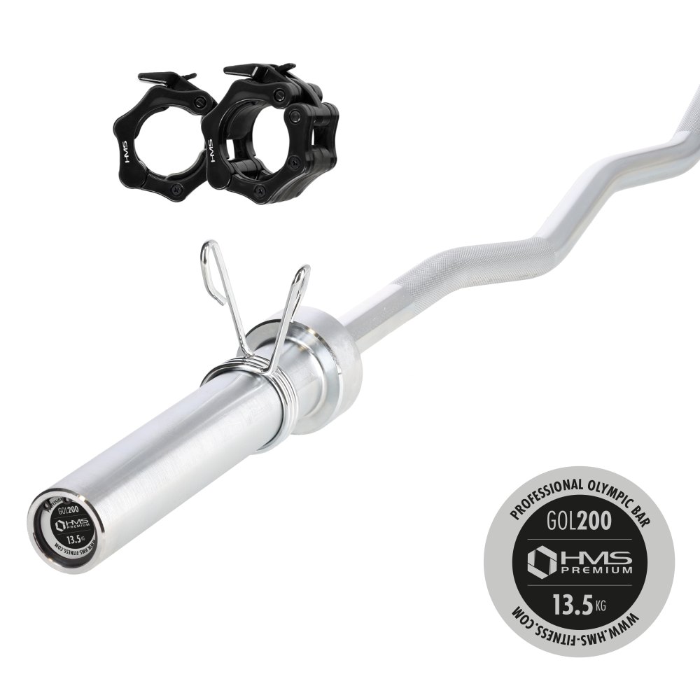 Olympijská osa lomená HMS Premium GOL200 150 x 5 cm + ZG1000
