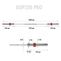 Olympijská obouruční osa HMS GOP220 Pro 220 cm x 50 mm