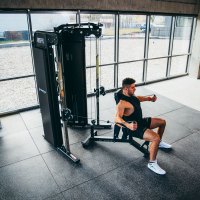 Gumová fitness podlaha POS25 černá / bílá - 2. jakost