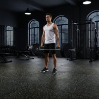 Gumová fitness podlaha AbiFloor POS35 černá / žlutá - 2. jakost