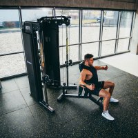 Gumová fitness podlaha AbiFloor POS35 černá / žlutá - 2. jakost