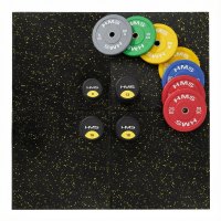 Gumová fitness podlaha AbiFloor POS35 černá / žlutá - 2. jakost
