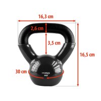 Kettlebell pokrytý vinylem HMS KNV04 4 kg, černý
