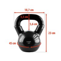 Kettlebell pokrytý vinylem HMS KNV12 12 kg, černý