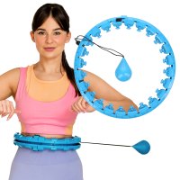 Masážní hula hoop FH01 se závažím modrá