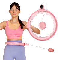 Masážní hula hoop FH02 se závažím a počítadlem růžová