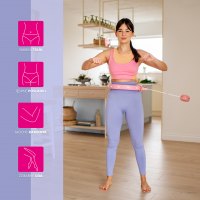 Masážní hula hoop FH02 se závažím a počítadlem růžová
